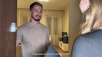 My blonde english teacher fucks me hard after class