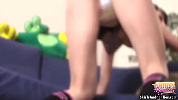 Sexy amateur cuties in skirts and panties