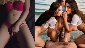 Triple bj bbc at beach party