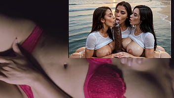 Triple bj bbc at beach party