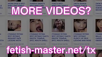 Japanese asian tongue spit fetish