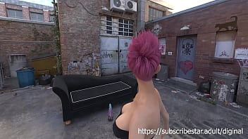 Jada with dragon dildo up her ass