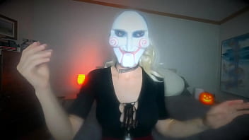 Jigsaw halloween joi & pussy play