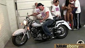 First time ebony with a group of white dicks 21