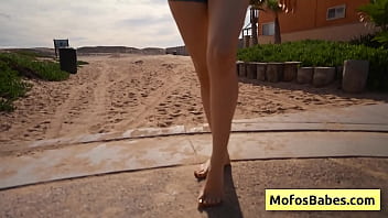 Sensual blondie teenager gives oral sex to her friend while he is driving