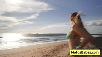 Sensual blondie teenager gives oral sex to her friend while he is driving