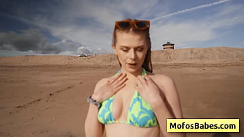 Sensual blondie teenager gives oral sex to her friend while he is driving