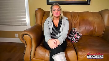 Busty blonde hottie darrhani sucks a throbbing cock while rubbing her tits