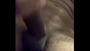 Ebony male stroking