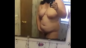 Girl wearing mask rubbing herself