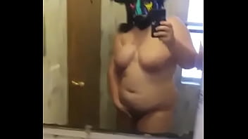 Girl wearing mask rubbing herself