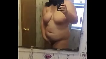 Girl wearing mask rubbing herself