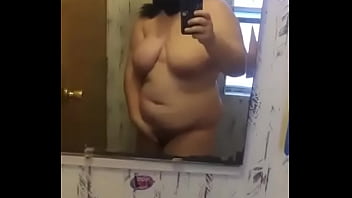 Girl wearing mask rubbing herself