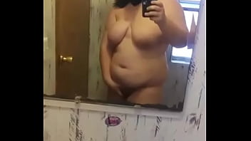 Girl wearing mask rubbing herself