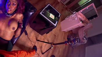 Black girl anastasia fucked by white guy in space suit