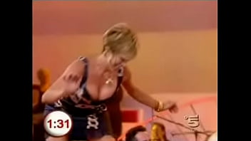 Another Hot Lady Takes Part In The Indoor Surfing Game On Buono Domenica Which Inevitibly Leads To Upskirts And Downblouse Moments thumbnail