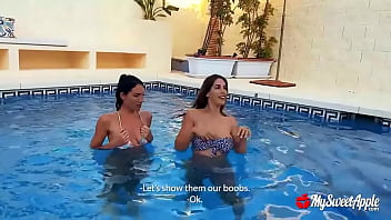 Two couples summer party in the spanish porn villa ️