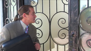 Door to door seller gets lucky and fucks a hot babe hard