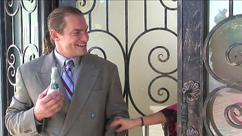 Door to door seller gets lucky and fucks a hot babe hard