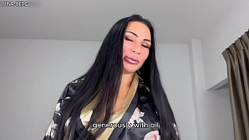 Slippery oil milf — tit fuck and hairy pussy rub