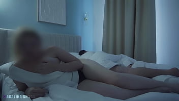 Stepsis masturbates in bed with stepbrother