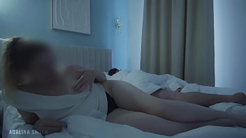 Stepsis masturbates in bed with stepbrother