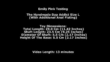 Emily pink testing the handmade dap addict size l with additional anal fisting twt360