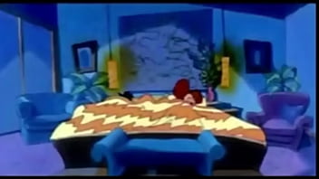 Goofy having fun with peg in bed