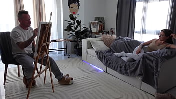 The artist undressed and fucked a modest model hard