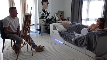 The artist undressed and fucked a modest model hard