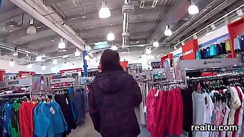 Stunning czech teenie gets teased in the shopping centre and pounded in pov