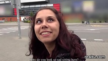 Stunning czech teenie gets teased in the shopping centre and pounded in pov