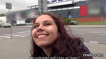 Stunning czech teenie gets teased in the shopping centre and pounded in pov