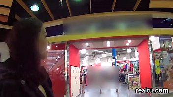 Stunning czech teenie gets teased in the shopping centre and pounded in pov