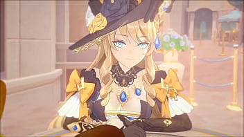 Navia cavalgando no pau do aether