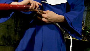 Naughty dominatrix nun angel long fucks the cum out of katie k