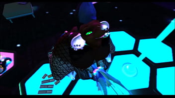 Rich dragon fucks his gold digging rat bitch in his private techno club