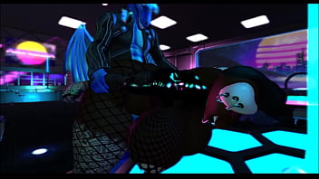 Rich dragon fucks his gold digging rat bitch in his private techno club