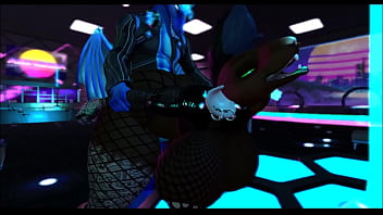 Rich dragon fucks his gold digging rat bitch in his private techno club