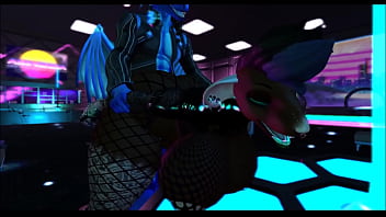 Rich dragon fucks his gold digging rat bitch in his private techno club