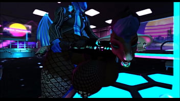 Rich dragon fucks his gold digging rat bitch in his private techno club