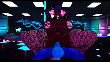 Rich dragon fucks his gold digging rat bitch in his private techno club