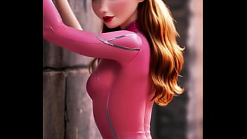 Sweet yet daring anna stuns in her radiant pink latex suit the delicate charm of arendelle’s princess now meets a bold irresistible edge a mix of innocence and fearless passion