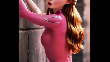 Sweet yet daring anna stuns in her radiant pink latex suit the delicate charm of arendelle’s princess now meets a bold irresistible edge a mix of innocence and fearless passion