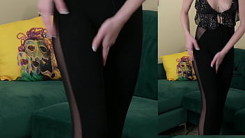 Kit summers tries on and models leggings and an awful shirt