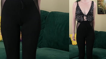 Kit summers tries on and models leggings and an awful shirt