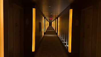 Walking down the hotel hallway my flip flops are laf there’s some waiting for me behind one of these doors i’