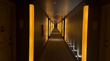 Walking down the hotel hallway my flip flops are laf there’s some waiting for me behind one of these doors i’