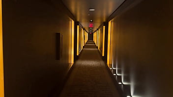 Walking down the hotel hallway my flip flops are laf there’s some waiting for me behind one of these doors i’