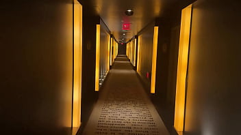 Walking down the hotel hallway my flip flops are laf there’s some waiting for me behind one of these doors i’